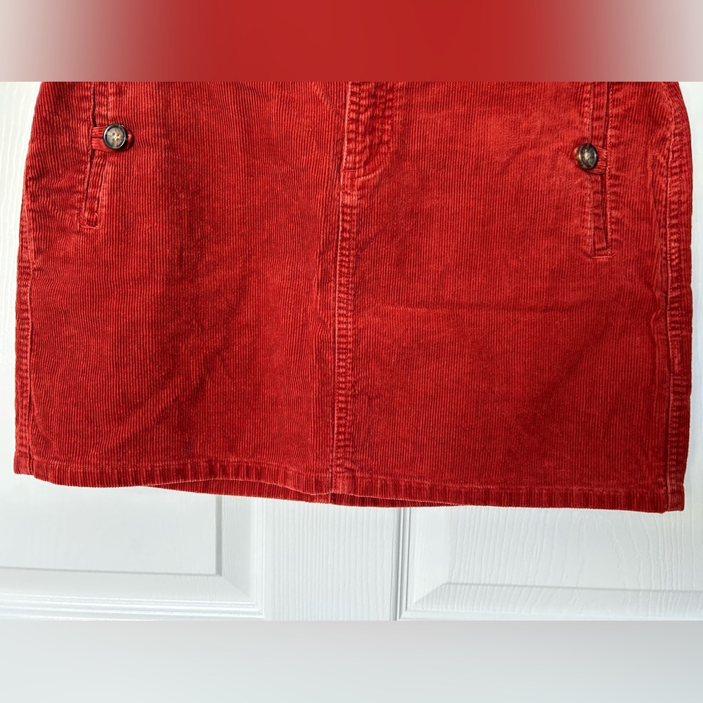 Banana Republic Rust Orange Corduroy Mini Skirt Size 6 - Picture 7 of 12
